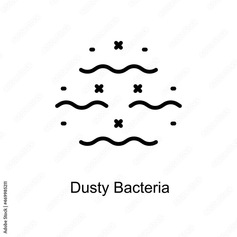 Dusty Bacteria vector outline icon. Illustration style EPS 10 file format