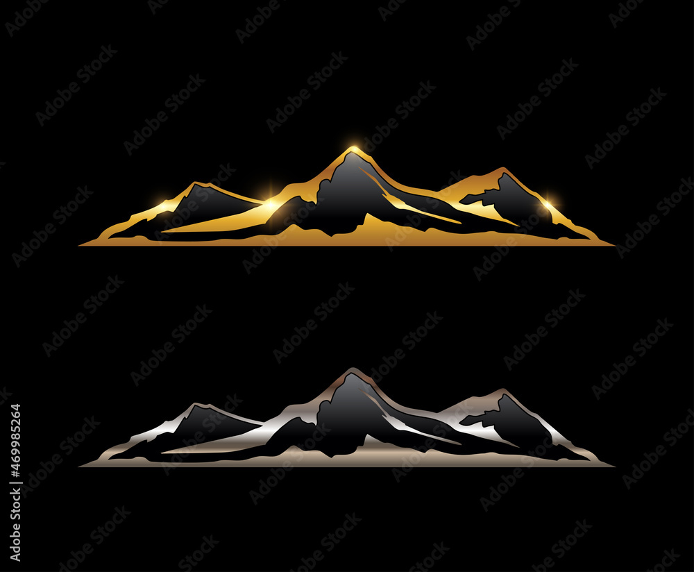 Golden and Silver Mountain Icon Sign