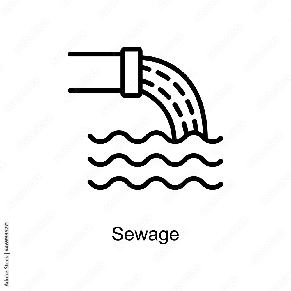 Sewage vector outline icon. Illustration style EPS 10 file format Sewage vector outline icon. Illustration style EPS 10 file format
