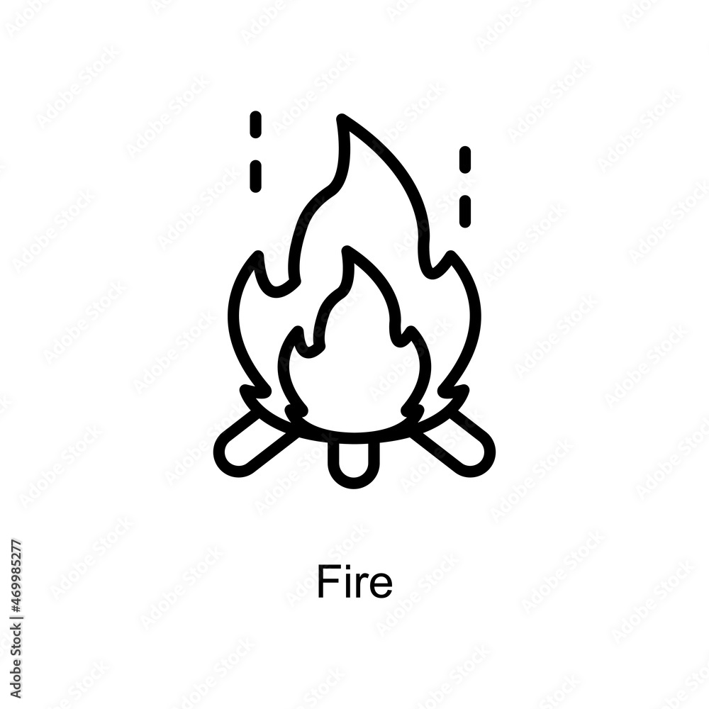 Fire vector outline icon. Illustration style EPS 10 file format Fire vector outline icon. Illustration style EPS 10 file format