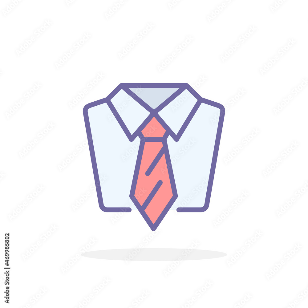Tie icon in filled outline style. Tie icon in filled outline style.