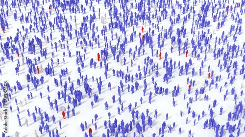 Herd immunity, vaccination of the population. Crowd of people