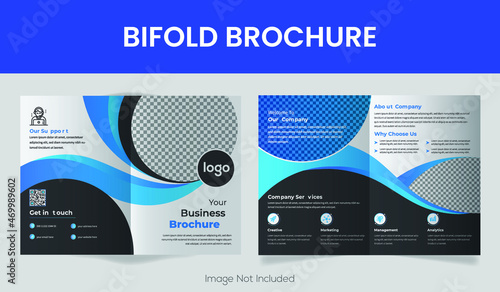 Design annual report, vector template brochures, flyers, presentations, leaflet, magazine a4 size. Blue,  and grey geometric elements on a white background. - stock vector