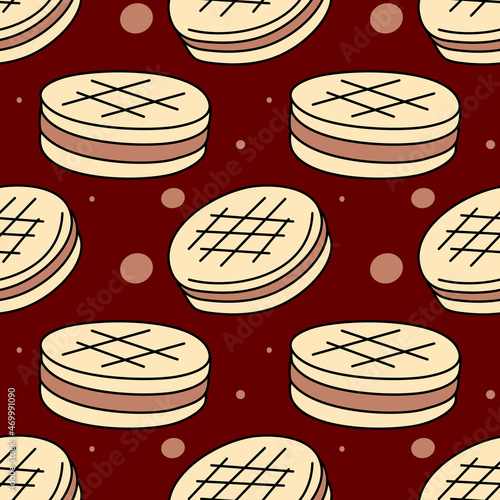 cookies seamless colored background. gingerbread - vector illustration