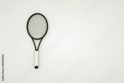 3D illustration of a tennis racket on a white background