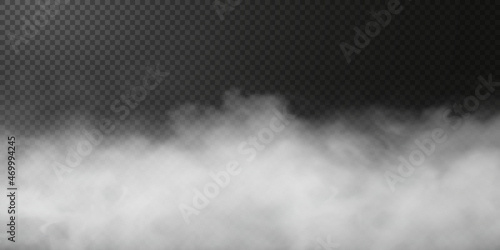 White smoke puff isolated on transparent black background. PNG. Steam explosion special effect. Effective texture of steam, fog, smoke png. Vector. 