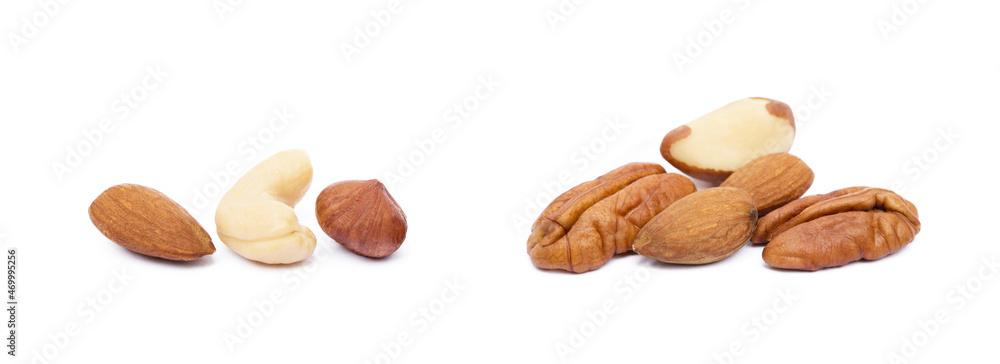 Mixed nuts isolated on white background Mixed nuts isolated on white background