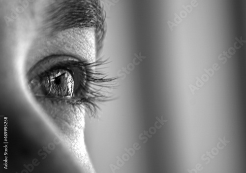 close up of a female eye