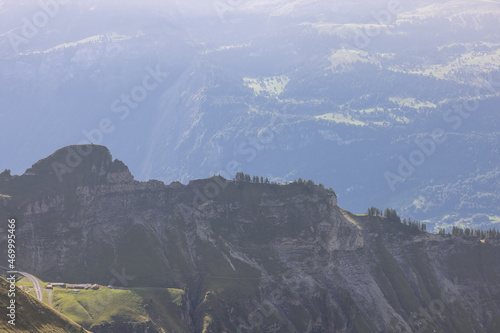 Amazing hiking day in the alps of Switzerland. Wonderful view over a beautiful lake called Brienzersee. What an amazing view. photo