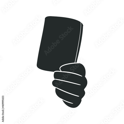 Penalty Card Icon Silhouette Illustration. Sports Referee Vector Graphic Pictogram Symbol Clip Art. Doodle Sketch Black Sign.
