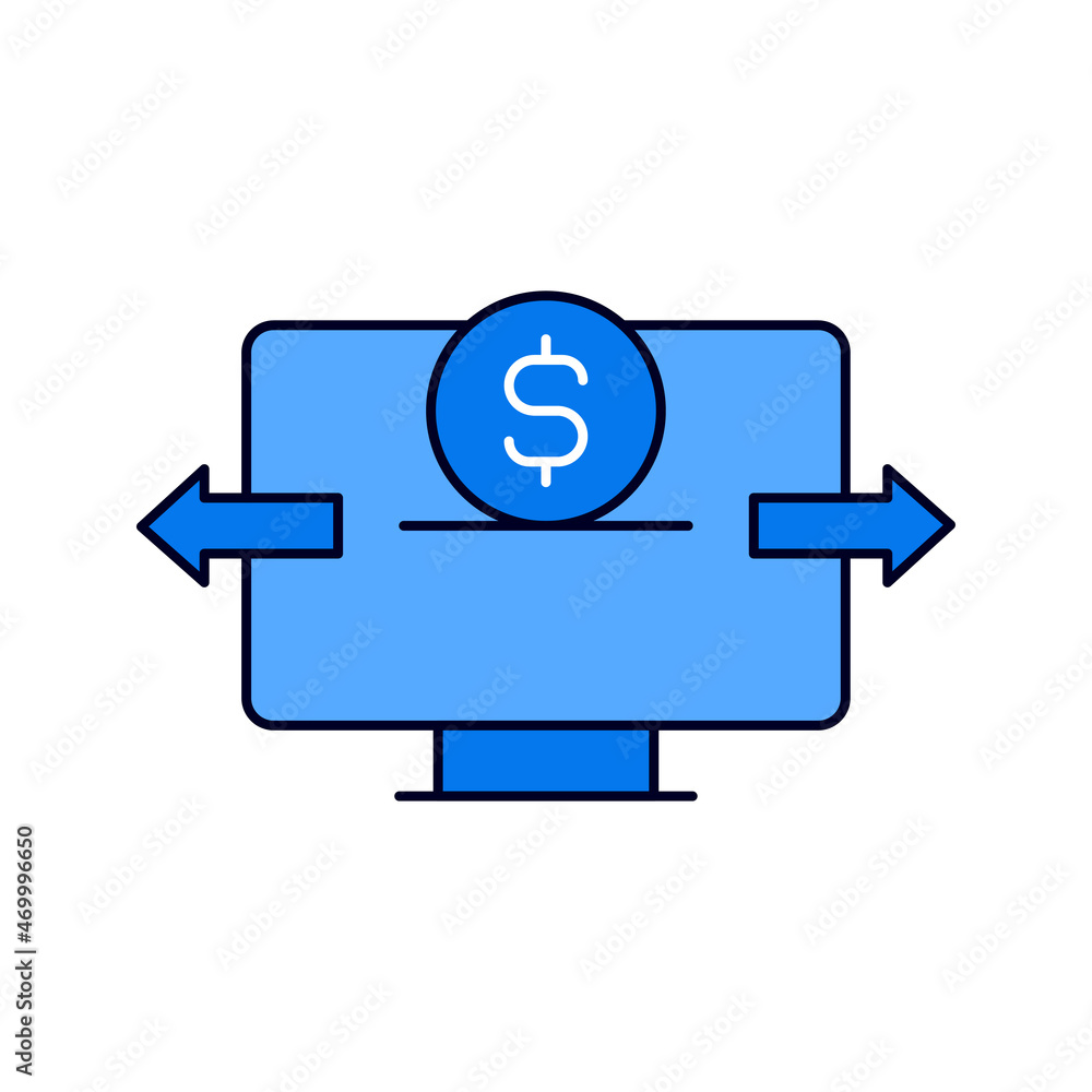 computer online fund collection icon vector computer online fund collection icon vector