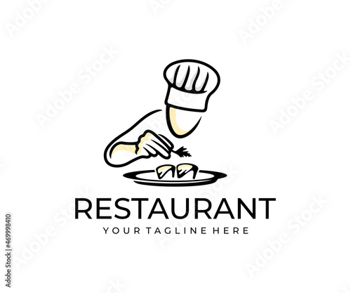 Fotografia, Obraz Cook, chef preparing a dish, logo design