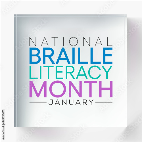 National Braille literacy month is observed every year in January. Vector illustration