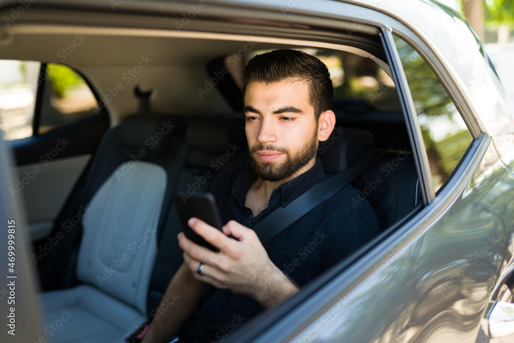 Passenger riding on a carpool service Passenger riding on a carpool service