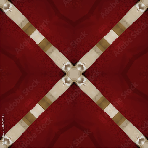 M 27 red pattern with metal cross