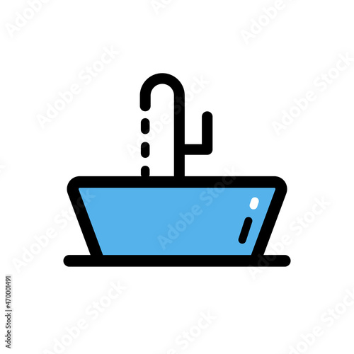 sink simple color symbol isolated on white