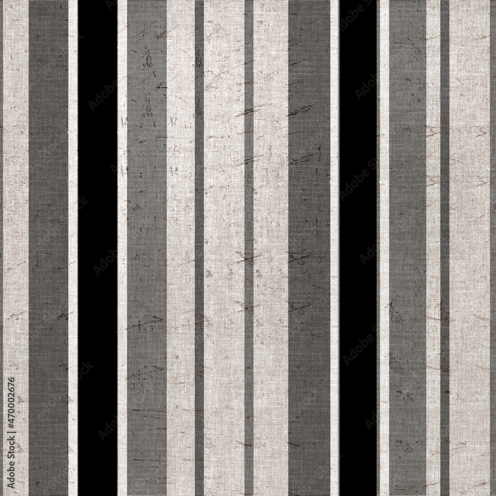 Striped Linen- Black and White