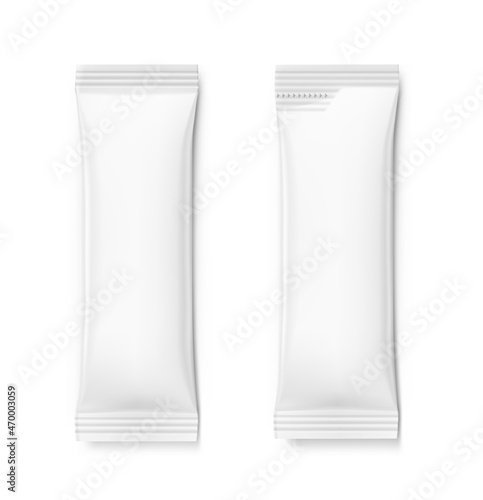 Set of packaging stick mockups. Vector illustration isolated on white background, ready and simple to use for your design.	