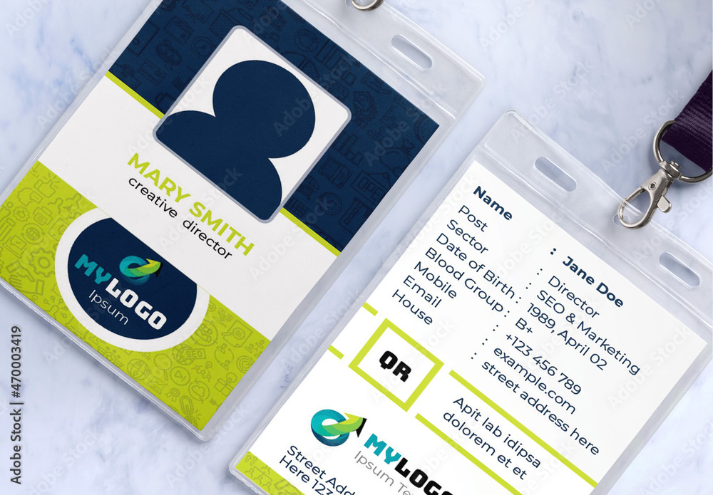 ID Card Stock Template Adobe Stock