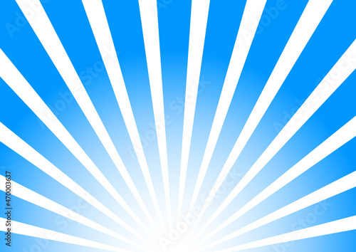 爽やかなブルーの集中線の背景素材／Refreshing blue concentrated line background material