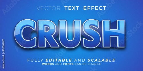 Crush text effect, Editable 3d text style