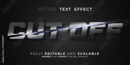 Editable text effect Cut off 3d effect font style slice concept