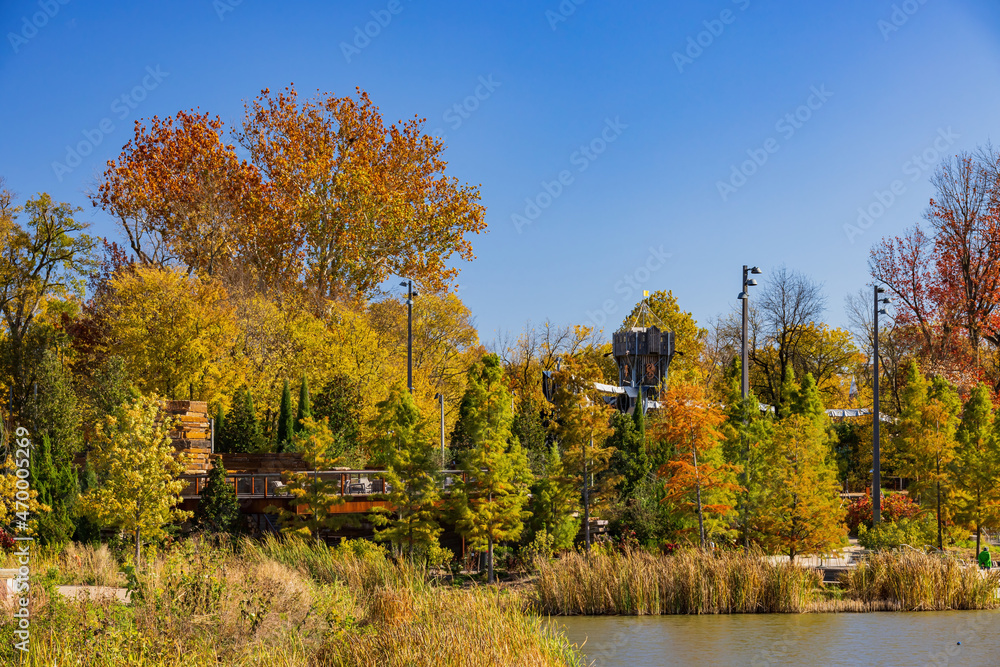 Beautiful fall color of the Gathering Place Beautiful fall color of the Gathering Place