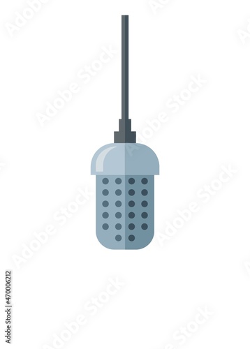 Hanging microphone. Simple flat illustration.