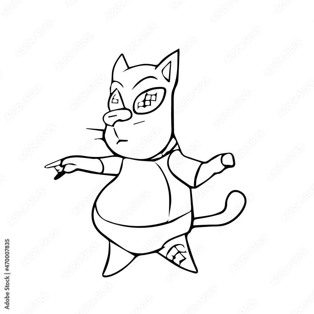 Children's vector design funny cat for stickers, social networks,postcards Children's vector design funny cat for stickers, social networks,postcards