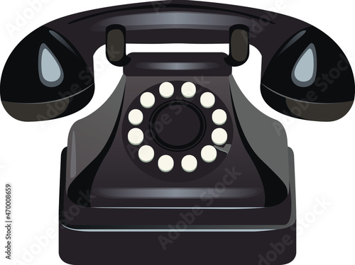 vector illustration. telephone, old, technique, retro