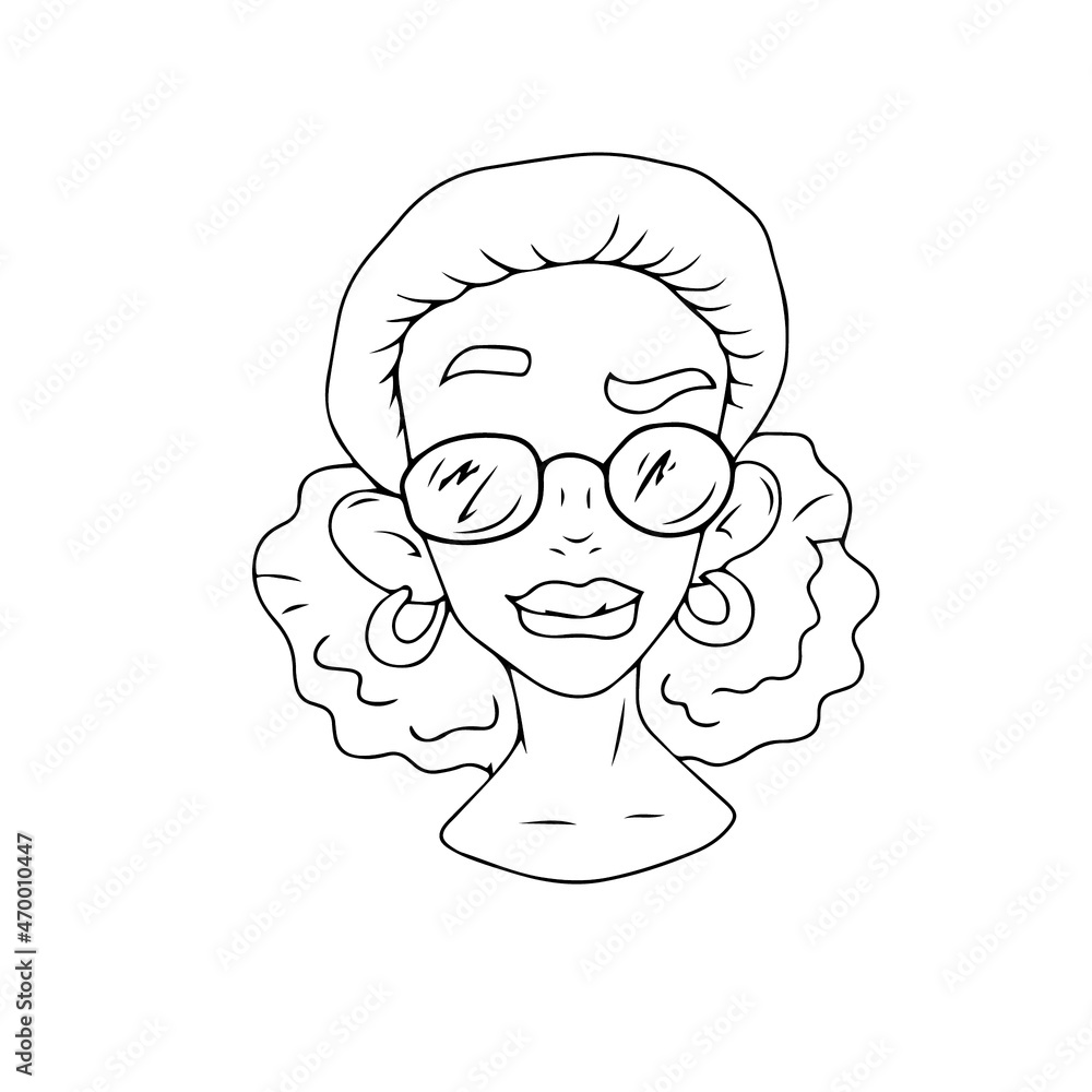 Children's vector design of a girl's face for stickers, social networks,postcards. Children's vector design of a girl's face for stickers, social networks,postcards.