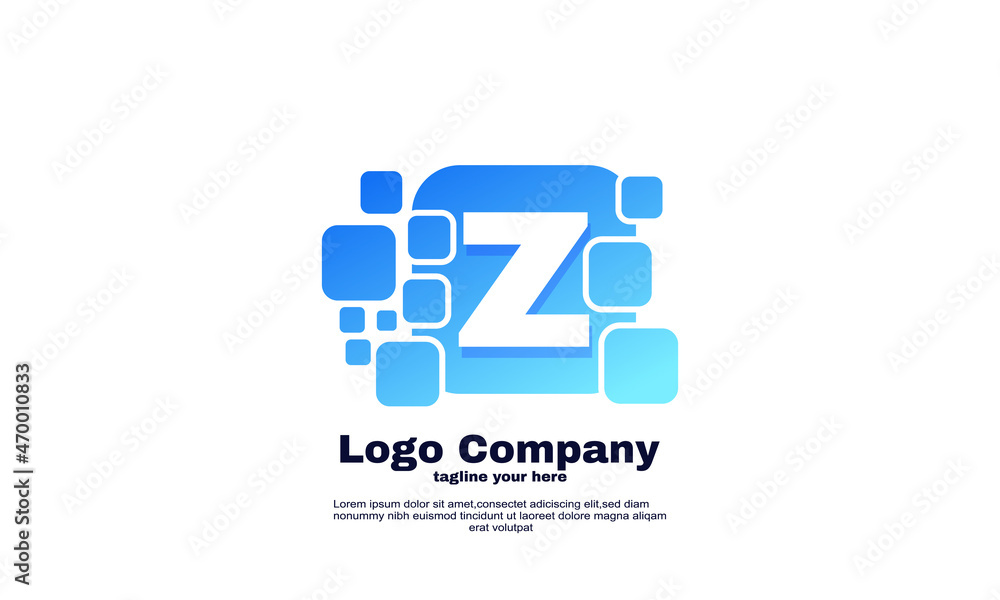stock vector illustrator initial letter Z creative business brand company logo design vector