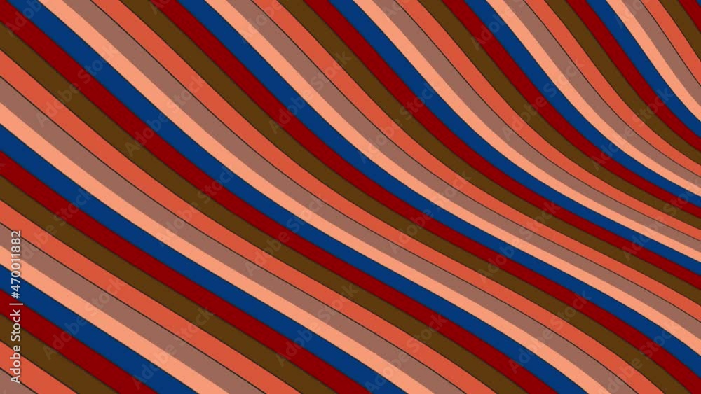 Abstract animation of wavy moving colorful stripes arranged diagonally, seamless loop video. Cartoon flowing curving wide stripes.abstract background. Abstract animation of wavy moving colorful stripes arranged diagonally, seamless loop video. Cartoon flowing curving wide stripes.abstract background.