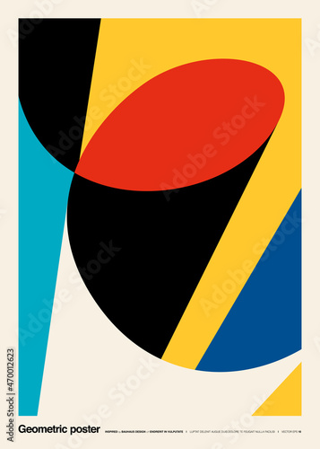 Geometric and Minimalist Composition for Wall Decoration, Postcard or Brochure Design, Inspired by the Bauhaus Movement. Vector EPS10.