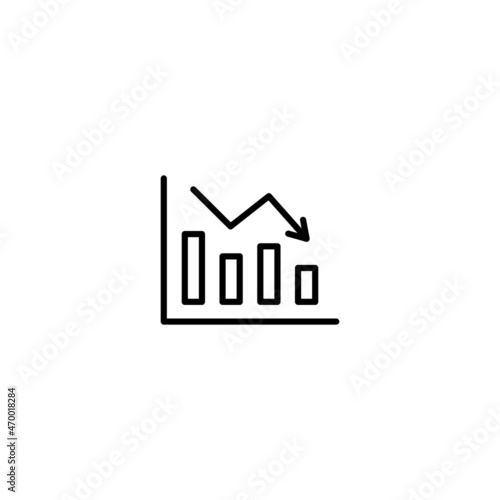 growing graph icon, data sign vector
