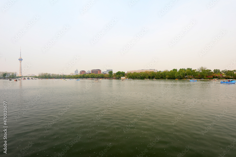 East Lake scenery of Yuyuantan Park, Beijing, China