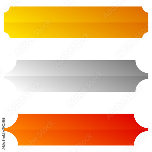 Simple geometric button, banner, plaque shape, design element vector. Empty, blank rectangle tag, label