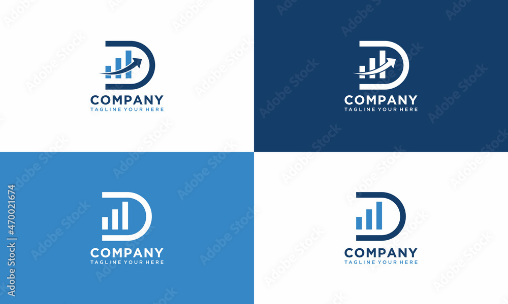 Letter D Accounting Logo Design Vector Template. Abstract Financial Letter D Logo Vector. Letter D Accounting Logo Design Vector Template. Abstract Financial Letter D Logo Vector.