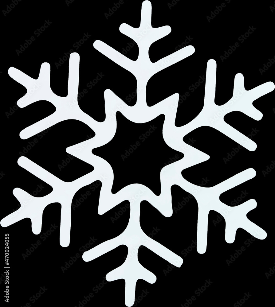 decorative white snowflake isolated object on black decorative white snowflake isolated object on black