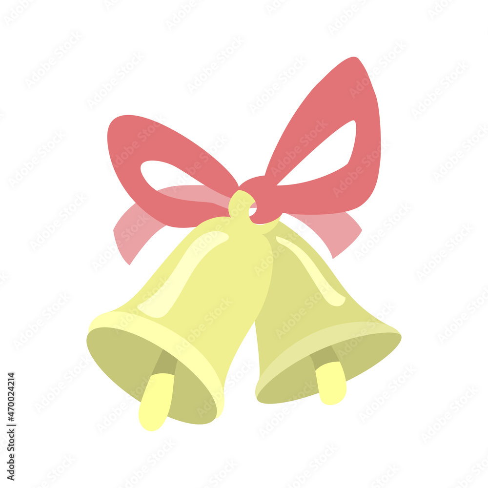 Christmas bells flat vector illustration isolate on a white background Christmas bells flat vector illustration isolate on a white background