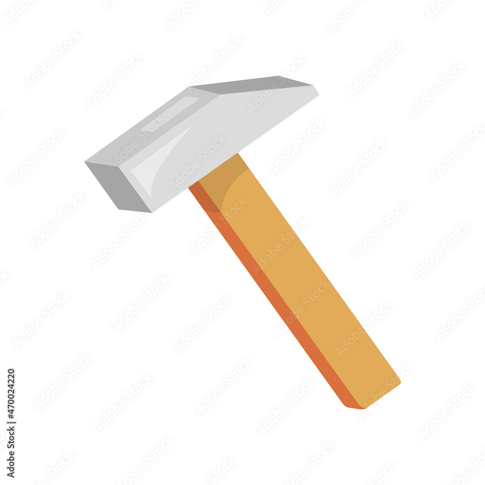 Typical hammer in flat style. Cartoon hammer tool isolated on a white background. Typical hammer in flat style. Cartoon hammer tool isolated on a white background.