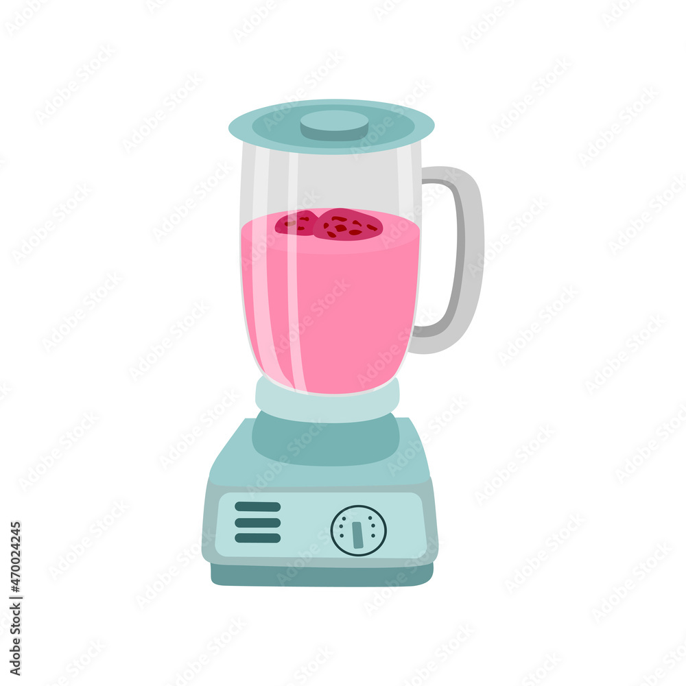 Blender or mixer kitchen tool for cooking. Equipment for smoothie making. Electric machine. Isolated flat vector illustration Blender or mixer kitchen tool for cooking. Equipment for smoothie making. Electric machine. Isolated flat vector illustration