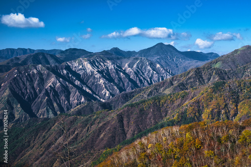 Mountain valley in autumn season