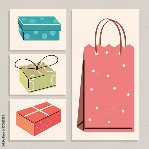 set of shopping bags