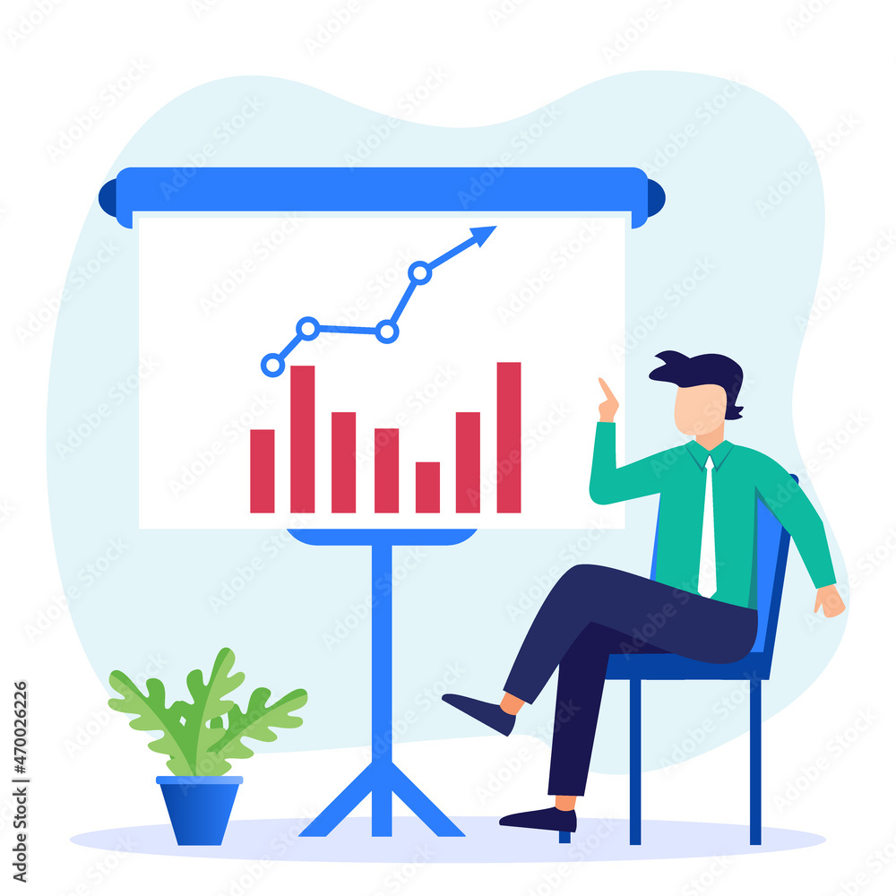 Illustration vector graphic cartoon character of business profit Illustration vector graphic cartoon character of business profit