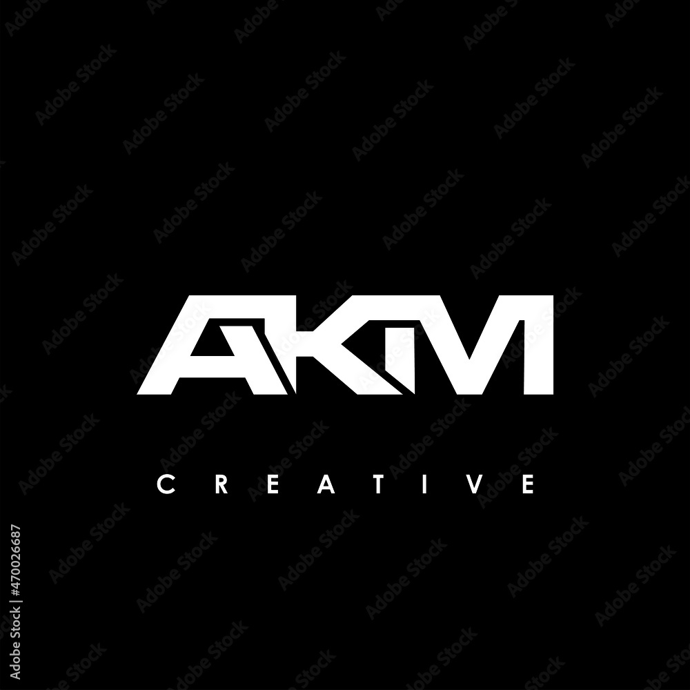 AKM letter logo design on black background. AKM creative initials letter  logo Illustration #169832576