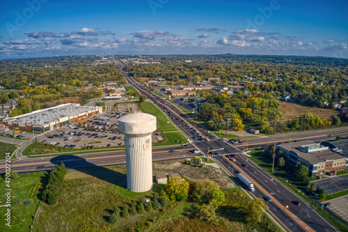 Фотография Aerial View of the Twin Cities Outer Suburb of Savage, Minnesota