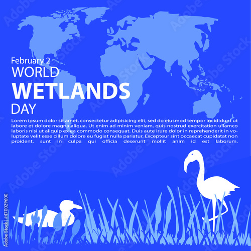world wetlands day, poster and banner