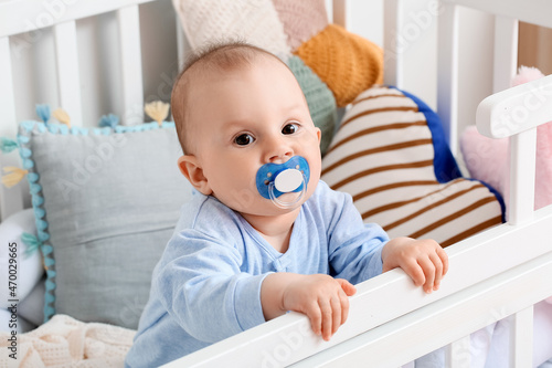 Cute little baby boy with n...