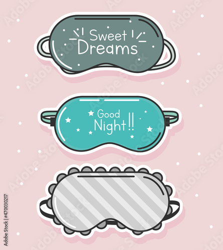 sleeping mask icon set